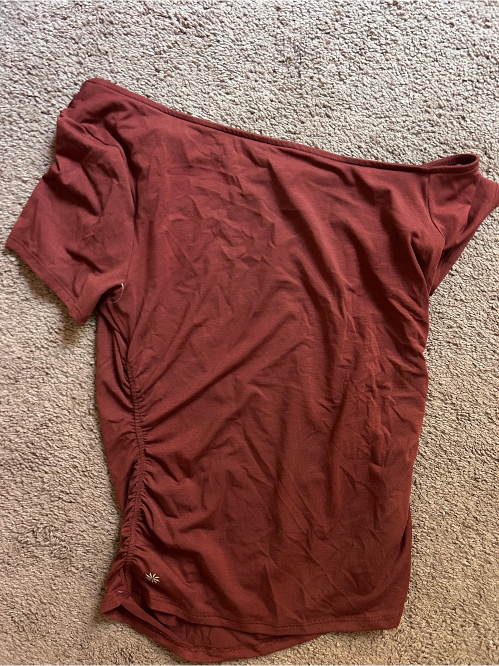 Athleta Off-Shoulder Ruched Tunic - burnt orange
